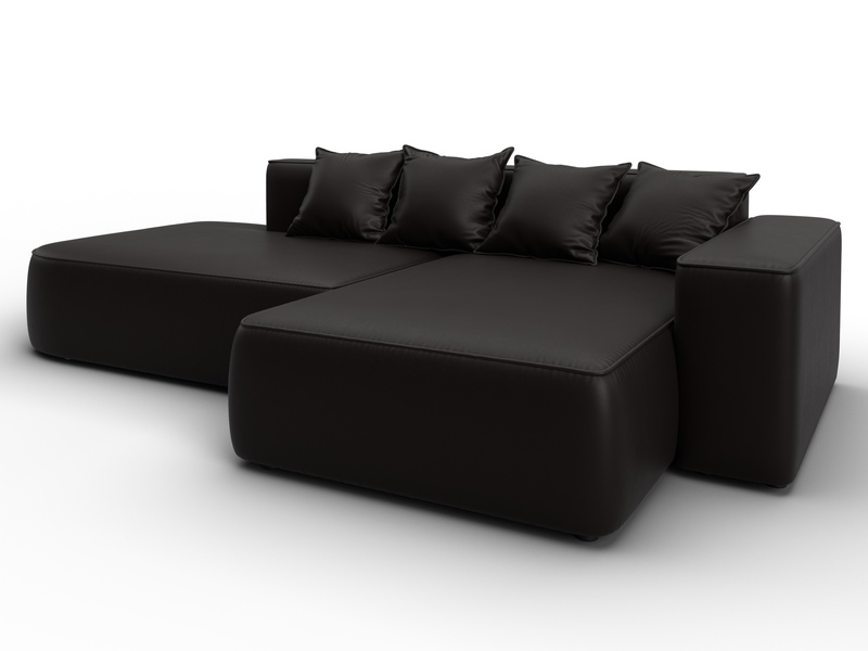 Диван угловой Лига-065 угол правый, Экокожа, GRIFON 12 коричневый