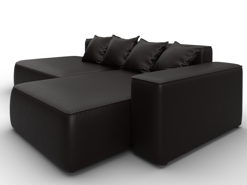 Диван угловой Лига-065 угол правый, Экокожа, GRIFON 12 коричневый