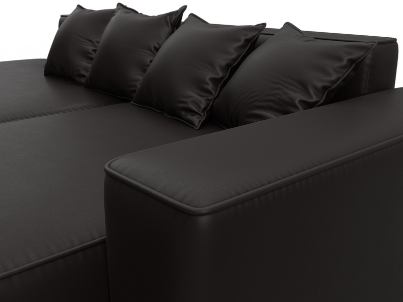 Диван угловой Лига-065 угол правый, Экокожа, GRIFON 12 коричневый