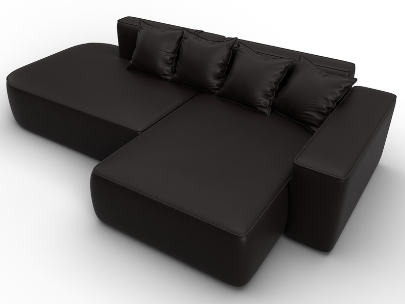 Диван угловой Лига-065 угол правый, Экокожа, GRIFON 12 коричневый