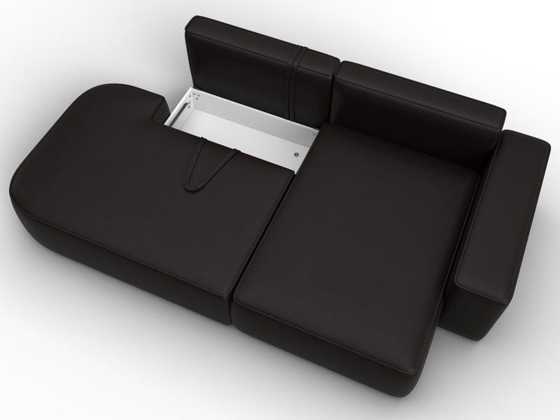 Диван угловой Лига-065 угол правый, Экокожа, GRIFON 12 коричневый