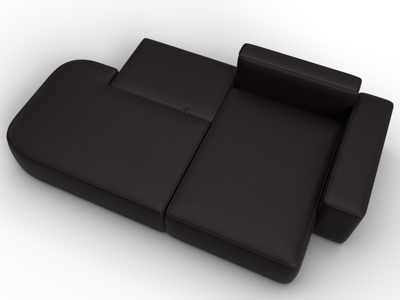 Диван угловой Лига-065 угол правый, Экокожа, GRIFON 12 коричневый