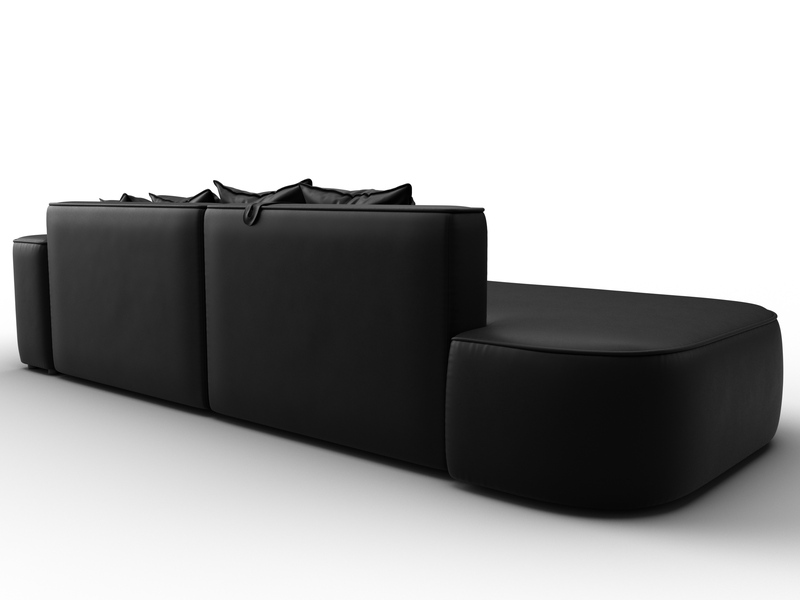 Диван угловой Лига-065 угол правый, Экокожа, GRIFON 18 черный