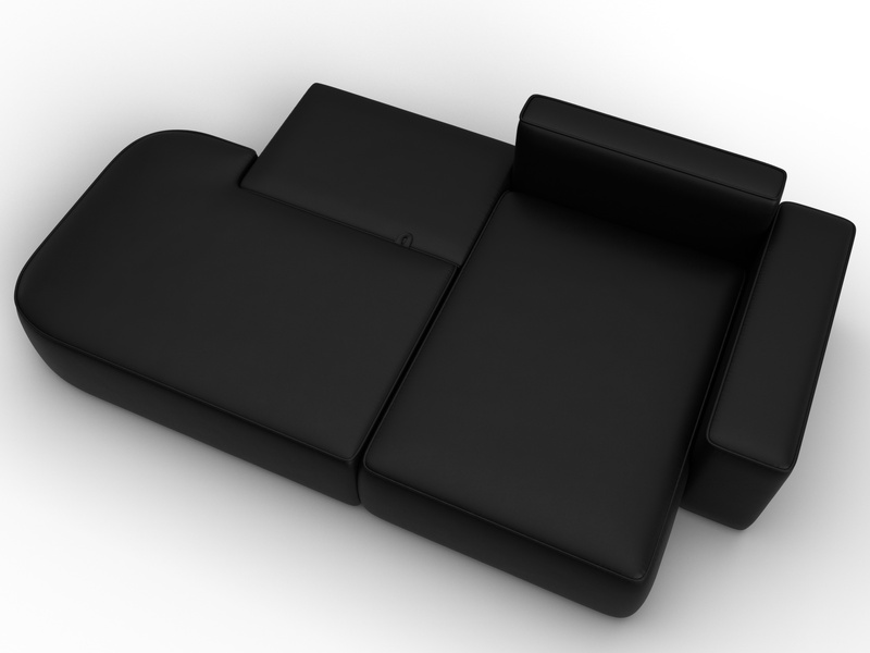 Диван угловой Лига-065 угол правый, Экокожа, GRIFON 18 черный