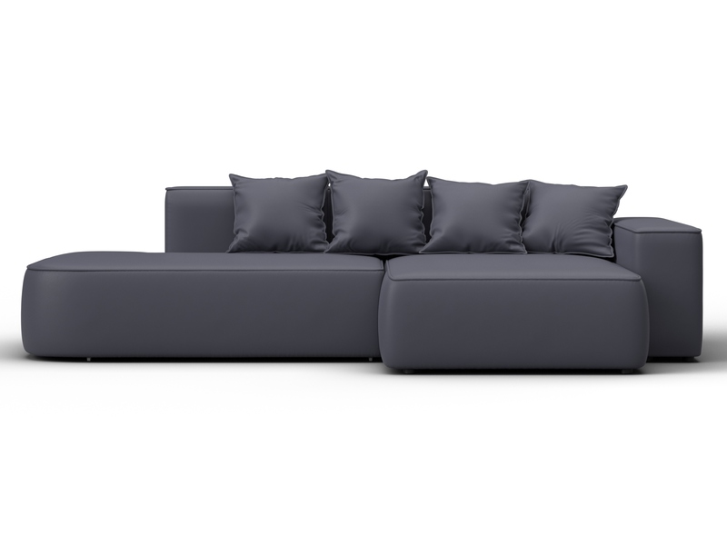 Диван угловой Лига-065 угол правый, Экокожа, GRIFON 15 серый