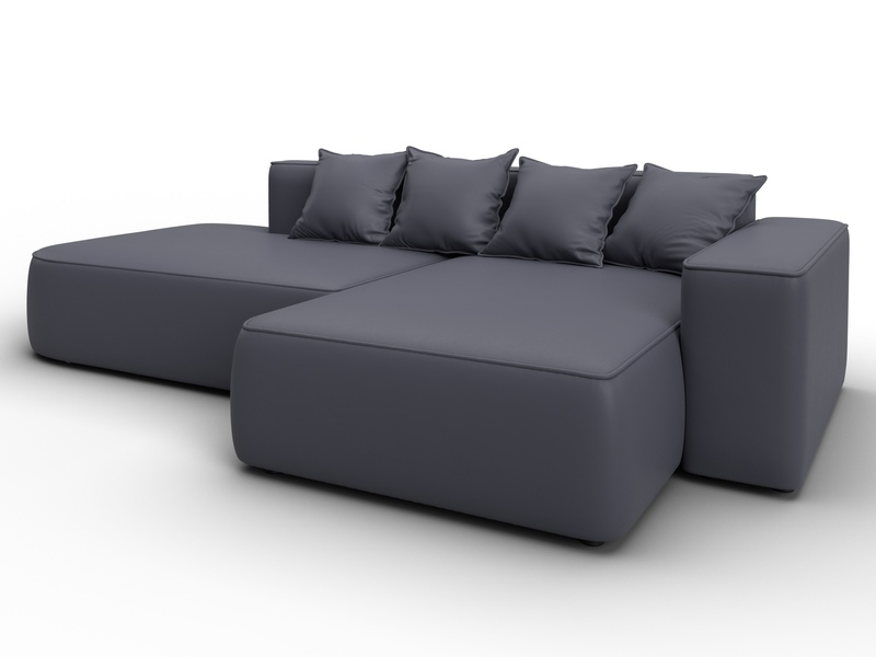 Диван угловой Лига-065 угол правый, Экокожа, GRIFON 15 серый