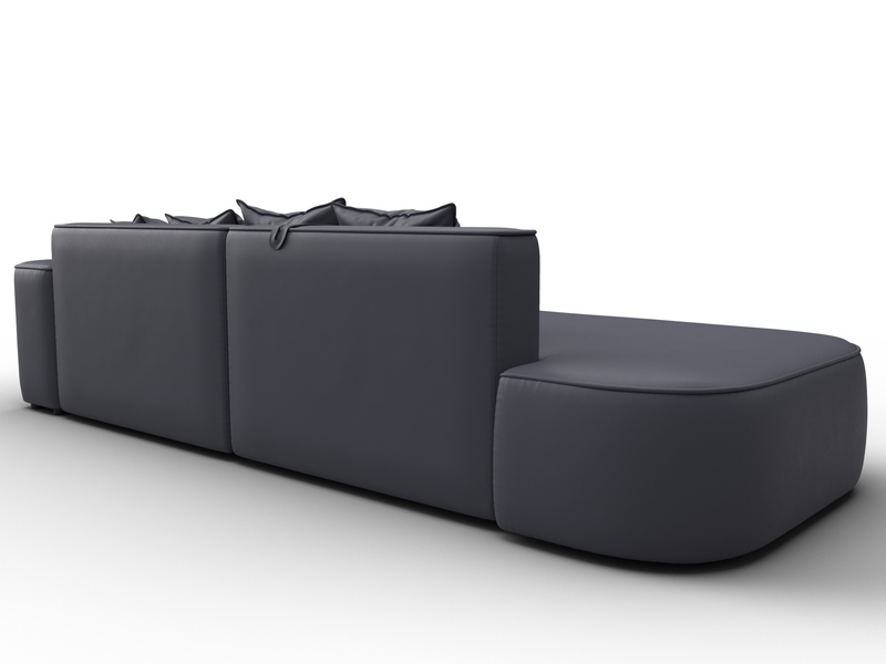 Диван угловой Лига-065 угол правый, Экокожа, GRIFON 15 серый