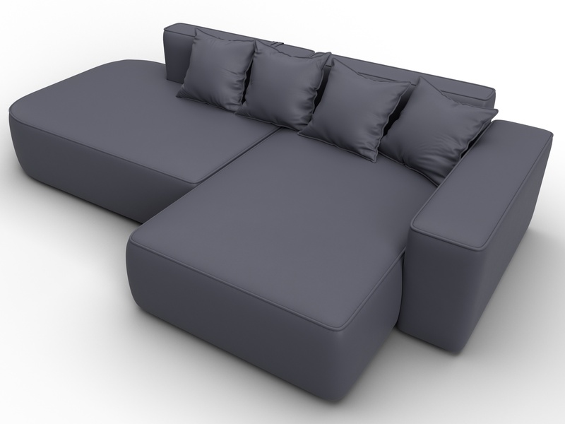 Диван угловой Лига-065 угол правый, Экокожа, GRIFON 15 серый