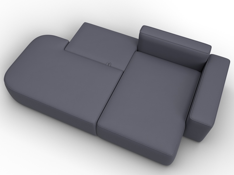 Диван угловой Лига-065 угол правый, Экокожа, GRIFON 15 серый