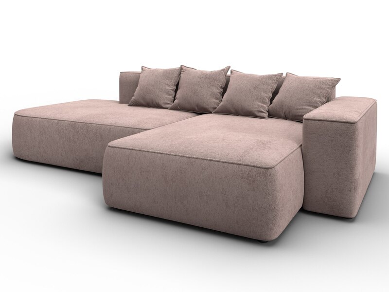 Диван угловой Лига-065 угол правый, Велюр, TOWER 05 бежевый