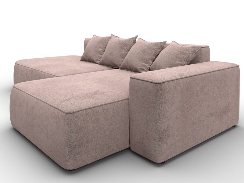 Диван угловой Лига-065 угол правый, Велюр, TOWER 05 бежевый