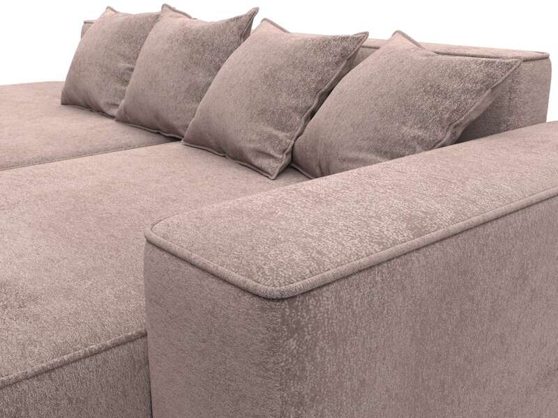 Диван угловой Лига-065 угол правый, Велюр, TOWER 05 бежевый