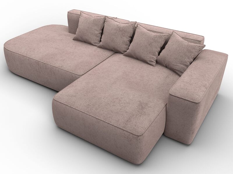 Диван угловой Лига-065 угол правый, Велюр, TOWER 05 бежевый