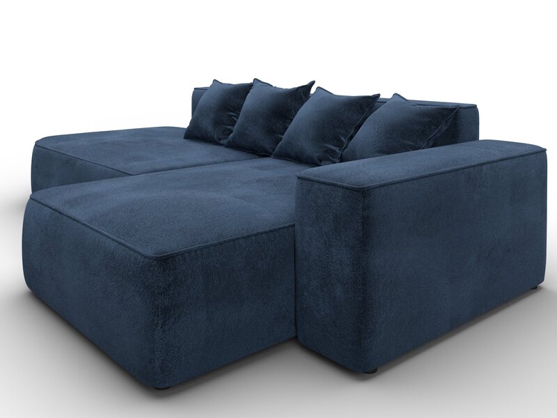 Диван угловой Лига-065 угол правый, Велюр, TOWER 13 синий