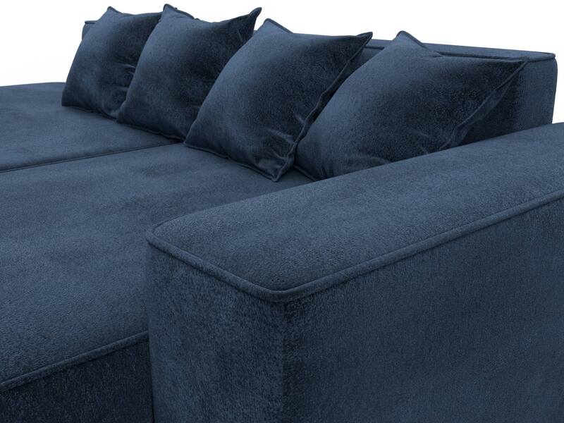 Диван угловой Лига-065 угол правый, Велюр, TOWER 13 синий