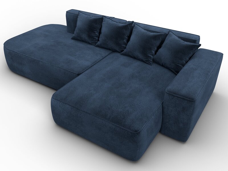 Диван угловой Лига-065 угол правый, Велюр, TOWER 13 синий