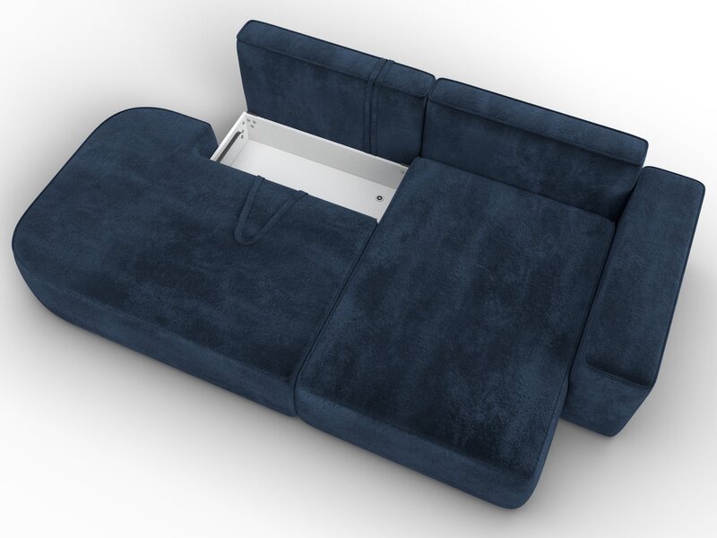 Диван угловой Лига-065 угол правый, Велюр, TOWER 13 синий