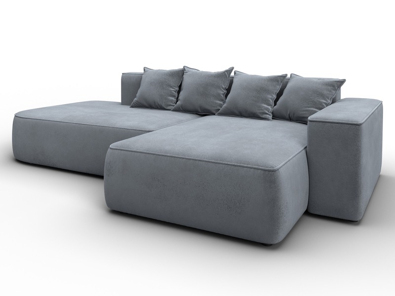 Диван угловой Лига-065 угол правый, Велюр, TOWER 10 серый