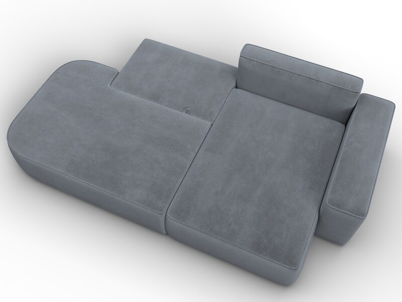 Диван угловой Лига-065 угол правый, Велюр, TOWER 10 серый