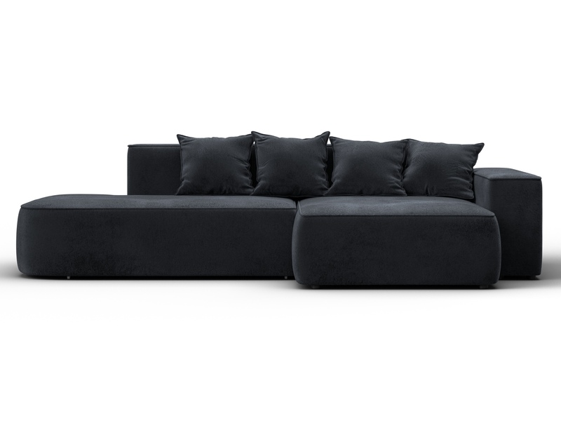 Диван угловой Лига-065 угол правый, Велюр, TOWER 11 темно-серый