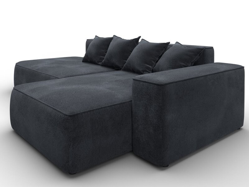 Диван угловой Лига-065 угол правый, Велюр, TOWER 11 темно-серый