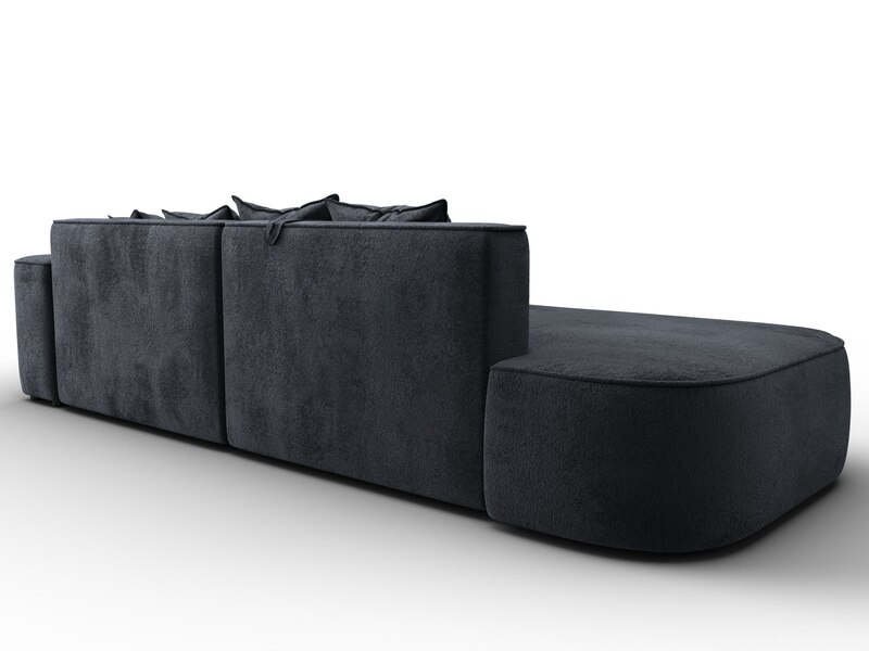 Диван угловой Лига-065 угол правый, Велюр, TOWER 11 темно-серый