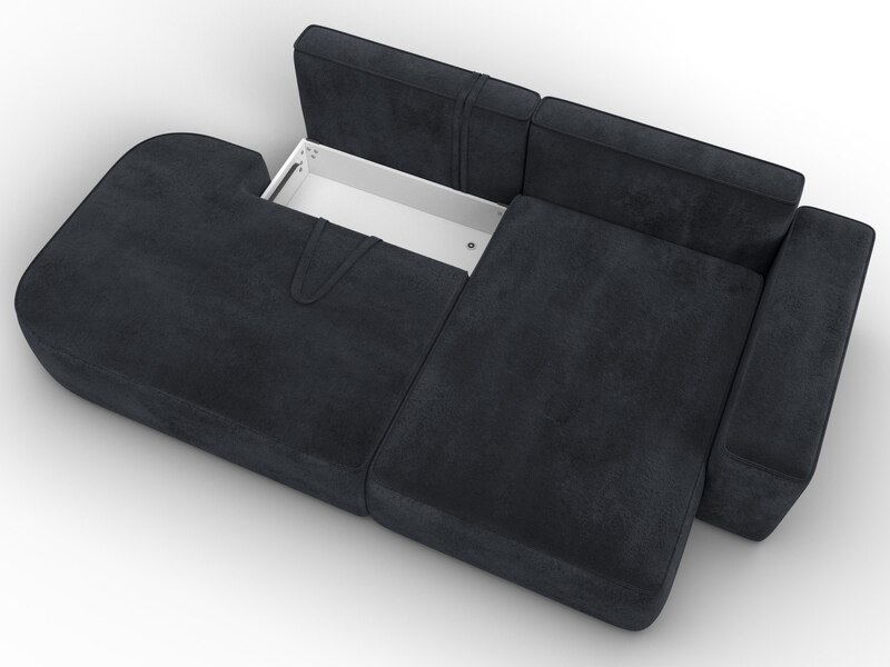 Диван угловой Лига-065 угол правый, Велюр, TOWER 11 темно-серый