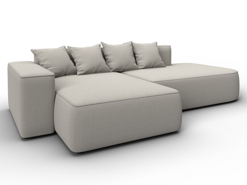 Диван угловой Лига-065 угол левый, Рогожка, Амур 02 бежевый