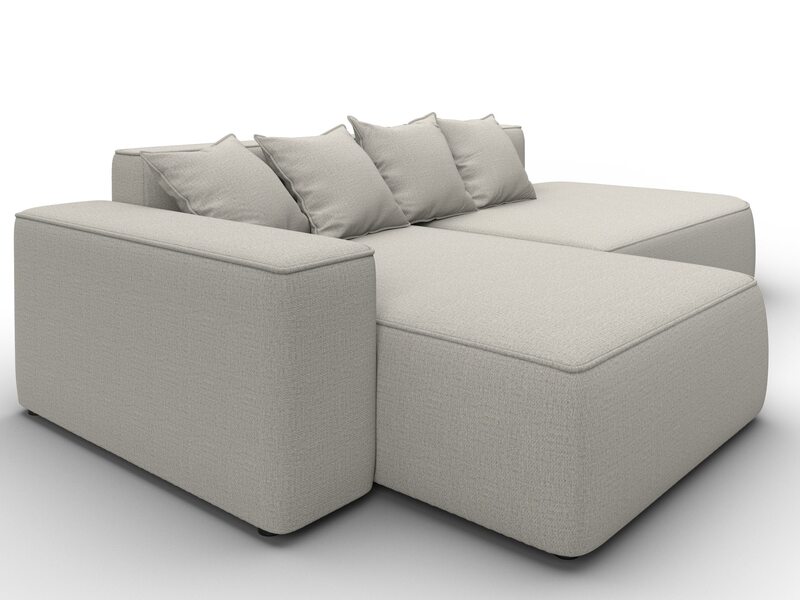 Диван угловой Лига-065 угол левый, Рогожка, Амур 02 бежевый