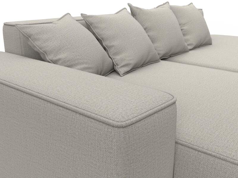 Диван угловой Лига-065 угол левый, Рогожка, Амур 02 бежевый