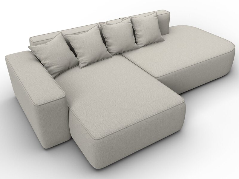 Диван угловой Лига-065 угол левый, Рогожка, Амур 02 бежевый