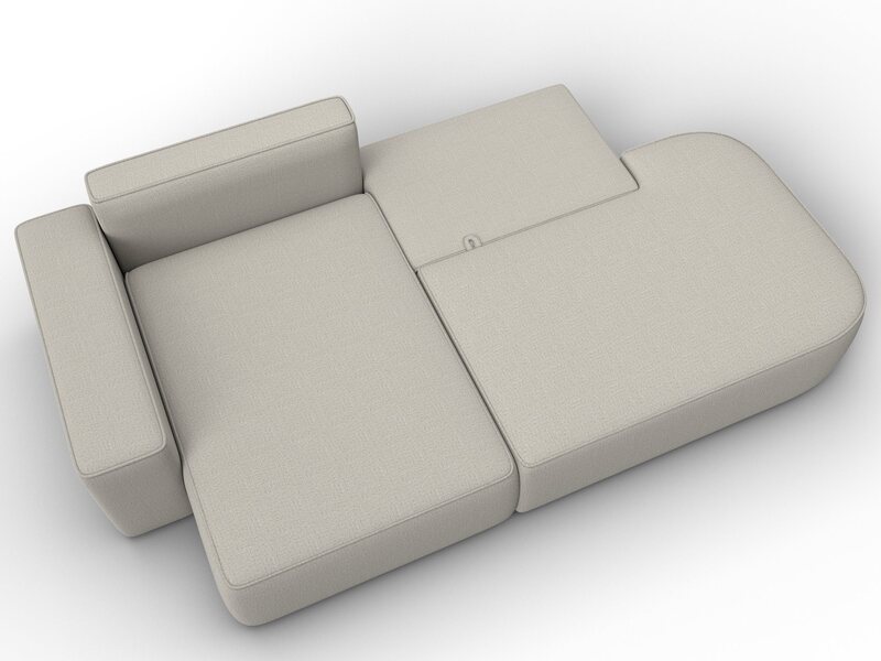 Диван угловой Лига-065 угол левый, Рогожка, Амур 02 бежевый