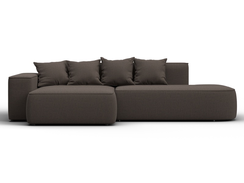 Диван угловой Лига-065 угол левый, Рогожка, Амур 05 коричневый