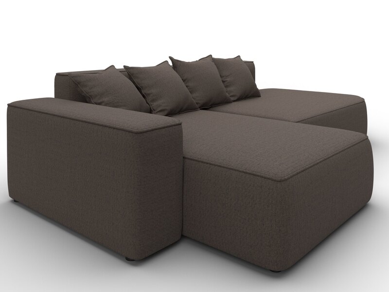 Диван угловой Лига-065 угол левый, Рогожка, Амур 05 коричневый