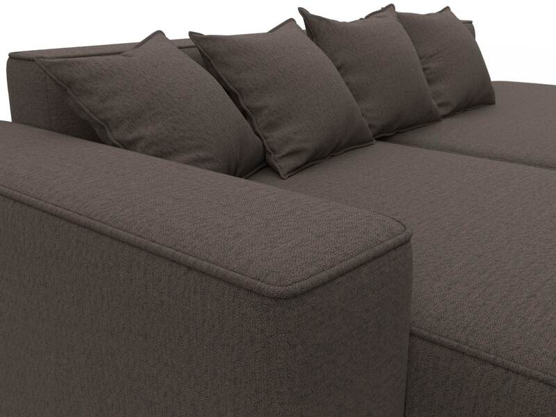 Диван угловой Лига-065 угол левый, Рогожка, Амур 05 коричневый