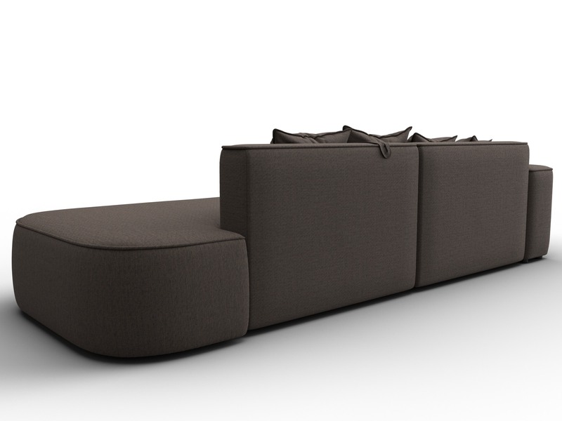 Диван угловой Лига-065 угол левый, Рогожка, Амур 05 коричневый