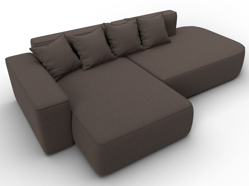 Диван угловой Лига-065 угол левый, Рогожка, Амур 05 коричневый