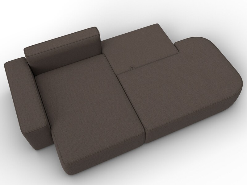 Диван угловой Лига-065 угол левый, Рогожка, Амур 05 коричневый