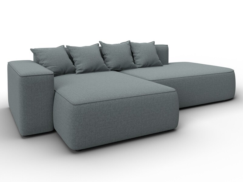 Диван угловой Лига-065 угол левый, Рогожка, Амур 07 серый