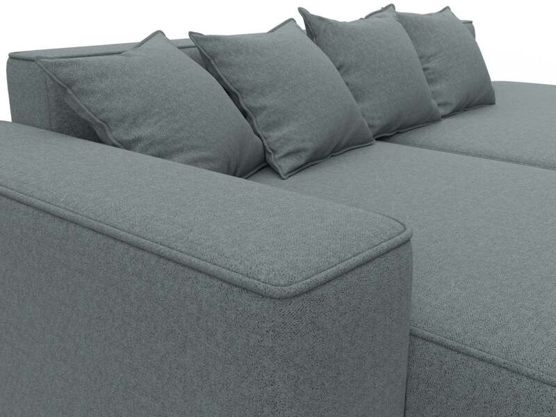 Диван угловой Лига-065 угол левый, Рогожка, Амур 07 серый