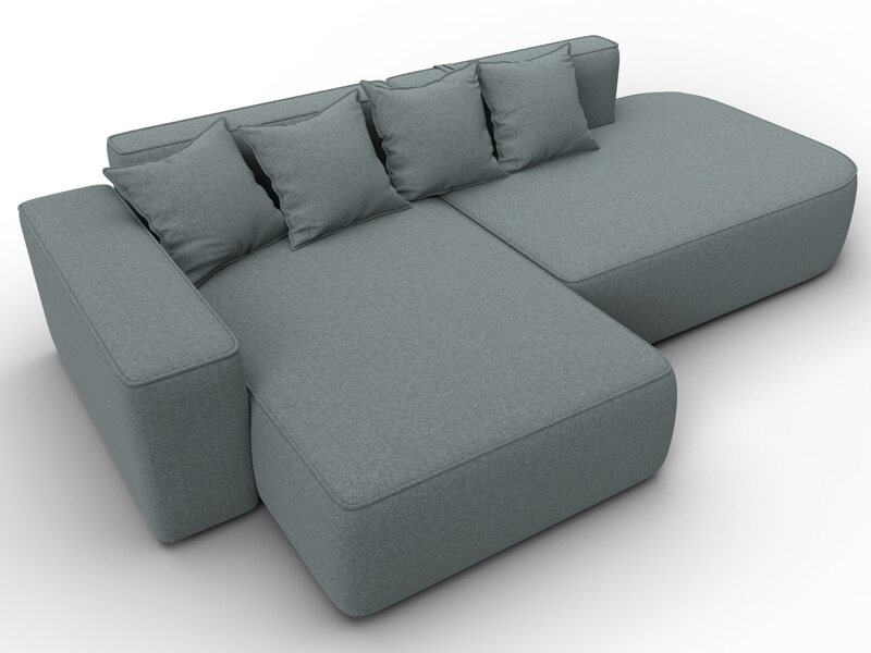 Диван угловой Лига-065 угол левый, Рогожка, Амур 07 серый