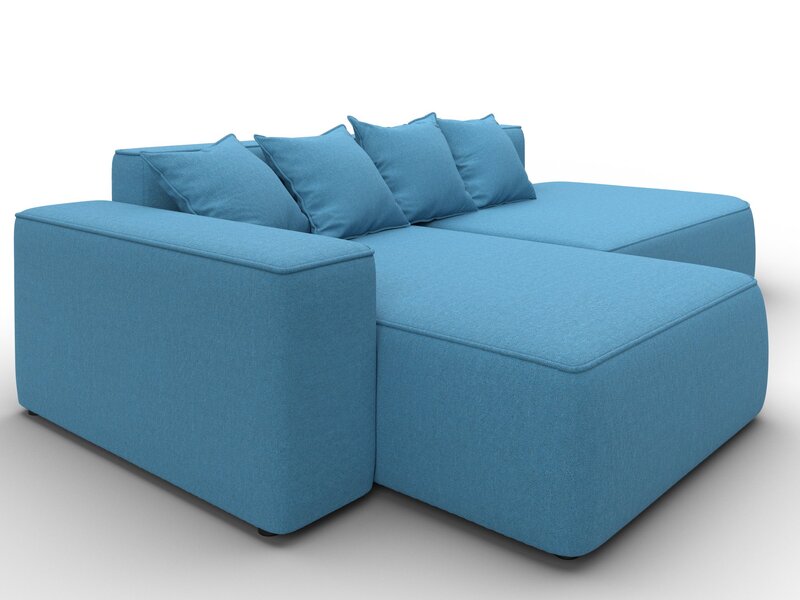 Диван угловой Лига-065 угол левый, Рогожка, Амур 10 голубой