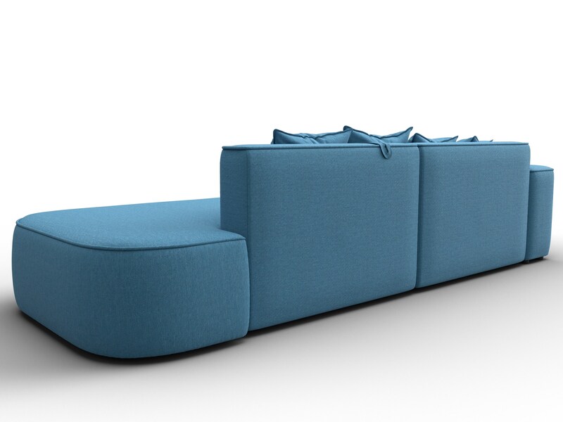 Диван угловой Лига-065 угол левый, Рогожка, Амур 10 голубой