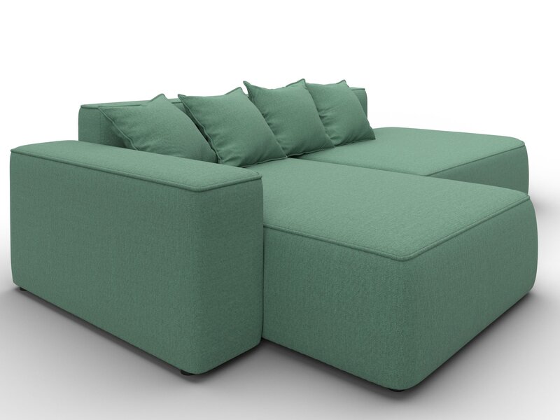 Диван угловой Лига-065 угол левый, Рогожка, Амур 11 зеленый