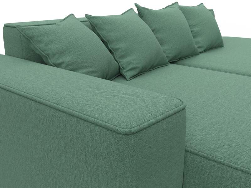 Диван угловой Лига-065 угол левый, Рогожка, Амур 11 зеленый