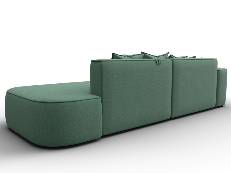 Диван угловой Лига-065 угол левый, Рогожка, Амур 11 зеленый