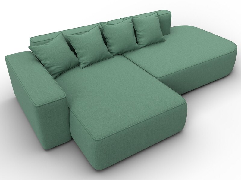 Диван угловой Лига-065 угол левый, Рогожка, Амур 11 зеленый