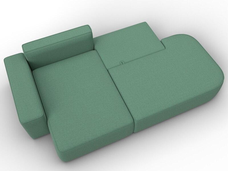 Диван угловой Лига-065 угол левый, Рогожка, Амур 11 зеленый