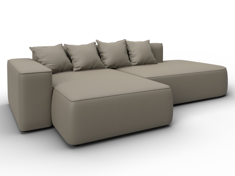 Диван угловой Лига-065 угол левый, Экокожа, GRIFON 04 бежевый