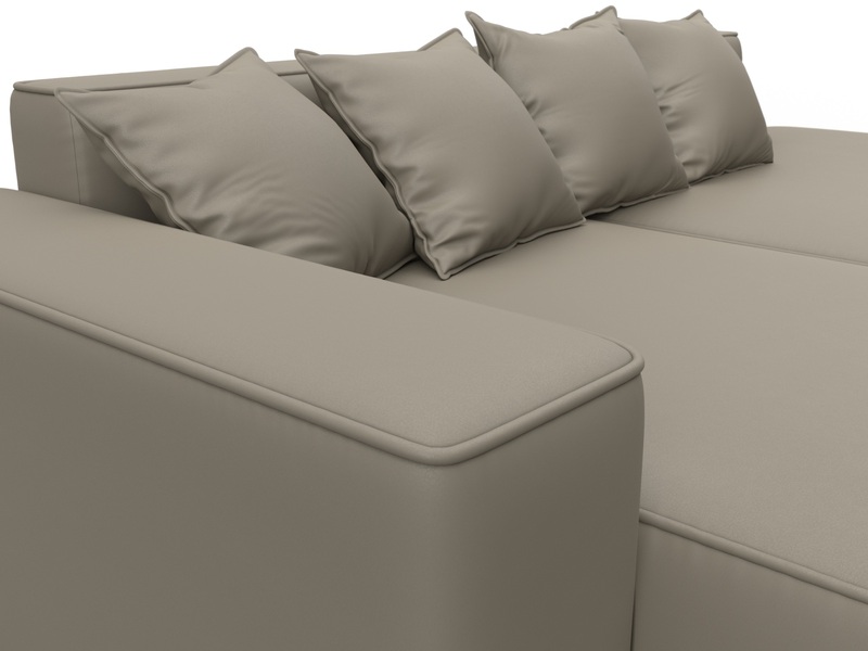 Диван угловой Лига-065 угол левый, Экокожа, GRIFON 04 бежевый